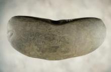 4 1/4" Wing Bannerstone made from heavily patinated Glacial Slate. Found in Pickaway Co., Ohio.