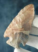 3 3/16" Flint Ridge Flint Pentagonal that is colorful. Found in Ohio. Ex. Robert Dills, Ed Stevens.