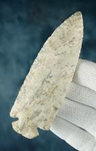 4 1/4" Dovetail made from white and gray Flint.  Indiana.  Davis COA.  Ex.  J.C. Chambers.