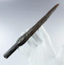Unique style of manufacture 9 3/8" Old Copper Culture Socketed Triangulate Knife, Wisconsin.