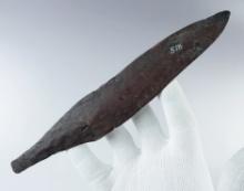 8 5/8" Old Copper Culture Straight Back Flat Tang Knife. Found in Wisconsin. Surface was cleaned.