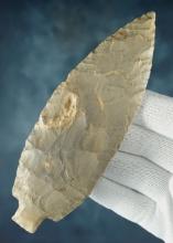 5 5/8" Benton Bottle Neck made from Ft. Payne Chert. Found at the Clayton Site in Kentucky. COA's.