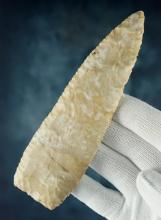 5 13/16" Dalton Knife made from multi-colored Avon Chert. Found in Fayette Co., Illinois. COA's.