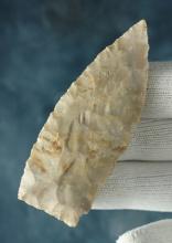 3" Paleo Lanceolate found in Wyandot Co., Ohio. Made from Flint Ridge Flint. Bennett COA.