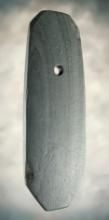 5 5/16" Eight sided pendant made from Banded Glacial Slate. Found in Mercer Co., Ohio. Ex. Lutz.