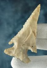 3" Archaic Thebes made from Flint Ridge Flint found in  Ohio. Comes with a Bennett COA.