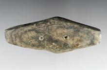 4 5/16" Expanded Center Adena from Stark Co., Ohio. Made from Glacial Slate. Ex. Olenick, Lutz.
