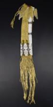 Pipe bag that measures 4 3/4" wide by 20 1/2" long. Late 1800's - early 1900's.  Beautifully beaded.