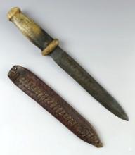 10 5/8" Bone Handled early Dag Knife. French and Indian/Revolutionary War Period.