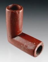 2 1/2" by 2 1/4" Catlinite Elbow Pipe found in Marion Co., Ohio. Ex. Dick Johnson (C95). Ex. Miller.