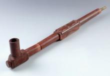 Vintage 17 1/2" overall length Catlinite Pipe Stem and Bowl with nice pineapple design.