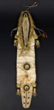 Rare! 26 1/2" long by 5 1/2" wide Vintage animal effigy Beaded Leather Bag.