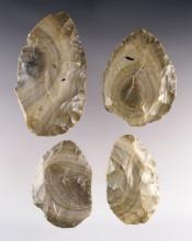 Set of 4 Cache Blades made from Cobden Flint. Found in Franklin Co., Illinois by Bill Withrow.