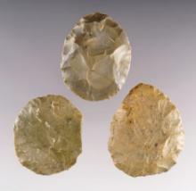 Set of 3 Cache Blades made from Cobden Flint. Found in Franklin Co., Illinois by Bill Withrow.