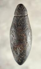 3 3/16" grooved Plummet made from Hematite. Found in Posey Co., Indiana. Nicely made.