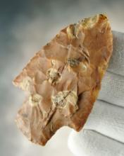 2 7/8" Adena made from a Flint Ridge Flint. Found in Licking Co., Ohio. Ex.  Mark Seeley.