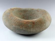 12" wide by 5 1/2" tall Stone Bowl found near The Dalles, Oregon. Extra shipping applies.