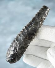 Highly restorable 3 3/4" Stockton made from Obsidian. Found near Pope Valley, California.