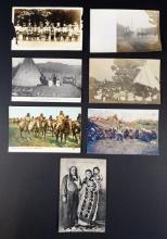 Set of 7 Vintage Post Cards featuring Native Americans. A few have some edge damage.