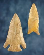 Pair of restored Tennessee Points including a 3 1/4" Lost Lake with a restoration certificate.