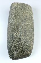 6 1/8" long Hardstone Celt with a nice square poll area. Found in Wabash Co., Illinois.