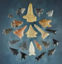 Set of 22 assorted Flint artifacts found in the Western U.S. The largest is 1 1/2".
