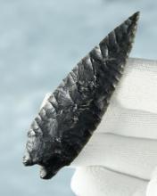Outstanding 3 1/16" Pinto Basin found in the Great Basin area. Made from Obsidian. COA.