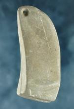 2 5/8" anciently salvaged Ohio Bannerstone repurposed into a Pendant. Made from Slate.