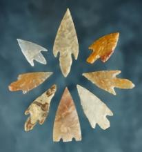 Set of 8 well made Neolithic Points found in the northern Sahara Desert region of Africa.