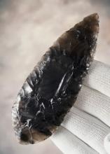 Fine 4 1/2" Cascade Knife made from translucent banded Obsidian. Found in Idaho.