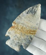 4 3/16" Archaic Cornernotch made from Upper Mercer Flint. Found in Ohio. Ex. Walt McIntire.