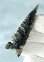 Needle tipped 2 3/8" Obsidian Northern Sidenotch found in Lake Co., Oregon. Bennett COA.