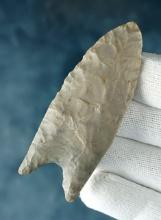 2 15/16" Fluted Paleo Clovis with restoration to one basal corner. Kentucky. Ex. Walt McIntire.