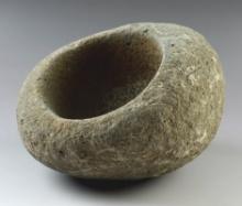 5 1/2" x 5 1/2" Stone Bowl found in Wisconsin. Made from patinated Hardstone.