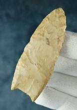 3" Paleo Fluted Paleo Clovis found in Ohio. Restoration to basal edges and tangs. Ex. W. McIntire.