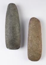 Pair of nice Hardstone Celts found in Pennsylvania. The larger is 6 1/2".