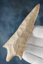 4 3/8" Archaic Stemmed made from light tan Chert. Found in Little River Co., Arkansas. COA's.