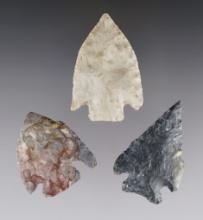Set of three well made Ohio Pentagonal Points. The largest is 2". Ex. Jack Morris.