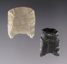 RARE! Pair of Paleo Fluted Clovis Hafted Scrapers found in Ohio. The larger is 1 5/16" x 1 3/16".