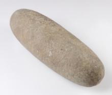 8 7/8" x  2 3/4" Roller Pestle that is nicely made from patinated Hardstone. Found in Ohio.