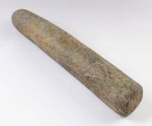 13 1/2" Roller Pestle made from heavily patinated Hardstone. Found in Lake Co., Ohio.