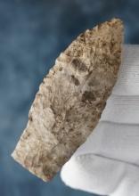 2 7/8" Stringtown Lance made from well patinated Flint. Found in Holmes Co., Ohio.