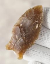 2" Hanna made from dark brown Knife River Flint. Found in Oliver Co., North Dakota. COA's.