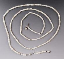 Nice 42" strand of Wampum Shell Beads including some purples. Ex. Dorothy Middelton.