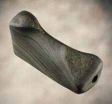 Unique 3 1/16" long anciently salvaged Banded Slate Birdstone - Campbell Co., Kentucky. COA.