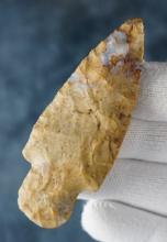 3 13/16" Adena made from attractive Flint Ridge Flint. Found in Champaign Co., Ohio. Ex. Hooks.