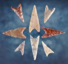 Set of 8 well made Triangle Points in excellent condition. Found in the N. Sahara Desert, Africa.