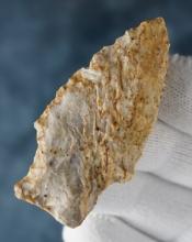 2 1/2" Plum Run Flint Stringtown Lance with an anciently salvaged base. Found in Knox Co., Ohio.