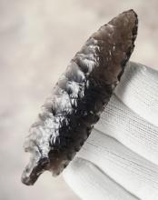 Nice flaking! 3 1/2" Unclassified Obsidian Stemmed Knife. Likely Mexico/Central America.