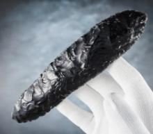 Large 7 1/2" Late Archaic - Late Prehistoric Period Blade made from Obsidian. Western U.S. COA.